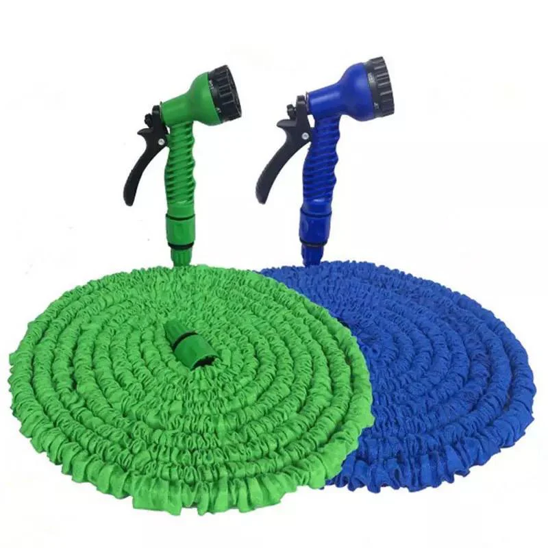 Furtun extensibil pentru grădină 30 m, pistol de pulverizare cu 7 moduri, conectori rapizi și adaptoare incluse, albastru/verde [2]