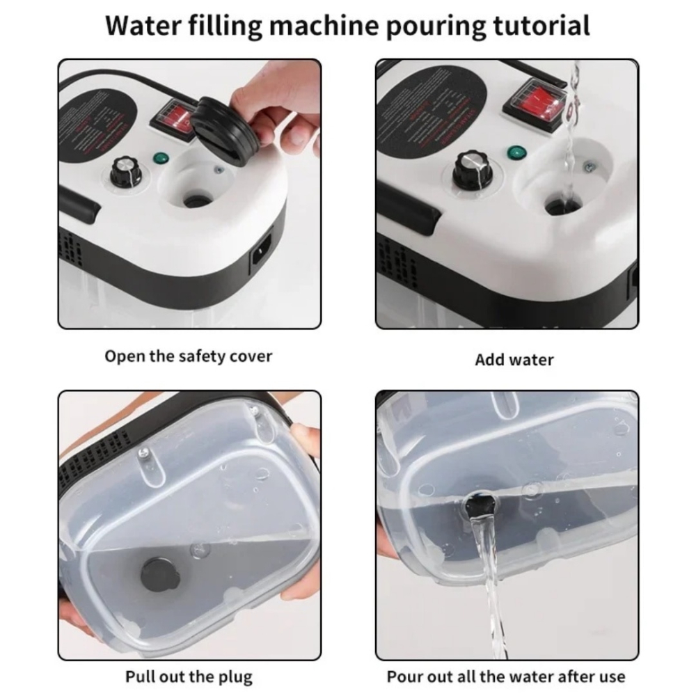 Aparat de Curățat cu Abur de Înaltă Presiune - 2500W, 3 Bari, 105°C, Rezervor 900 ml, Încălzire Rapidă, Furtun 2,2 m [4]