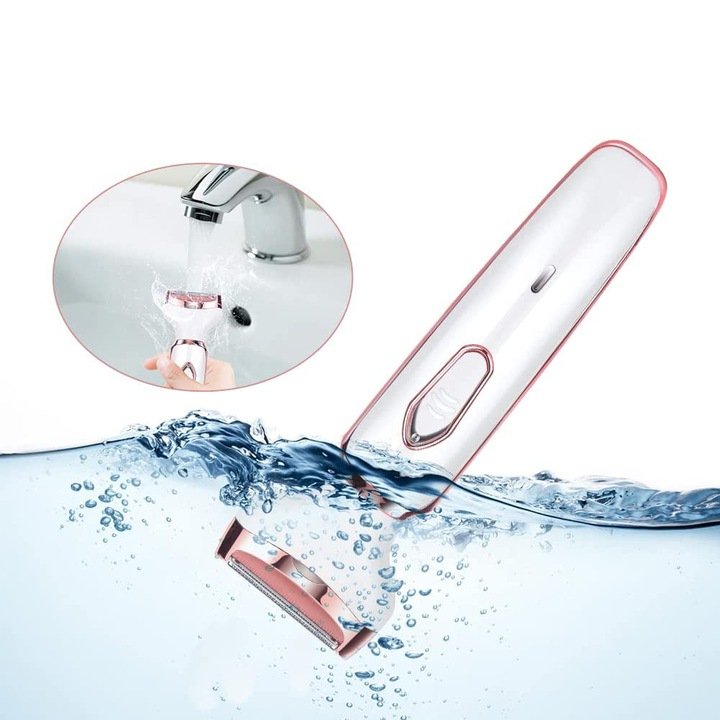 Aparat de ras și trimmer 4 în 1, reîncărcabil USB, utilizare Wet & Dry, pentru corp, față, sprâncene și nas, epilator multifuncțional, alb [8]