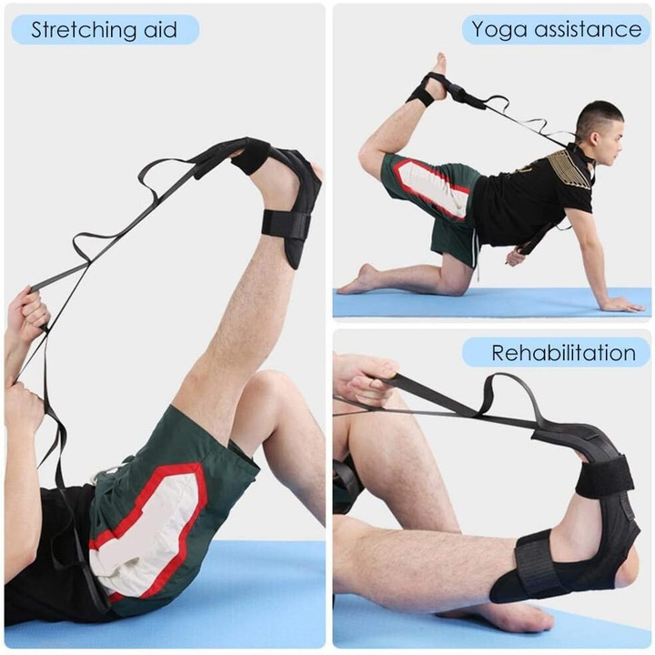 Bandă de stretching yoga 2 m, 7 segmente, material premium respirabil, design confortabil, ușor de transportat și utilizat [5]