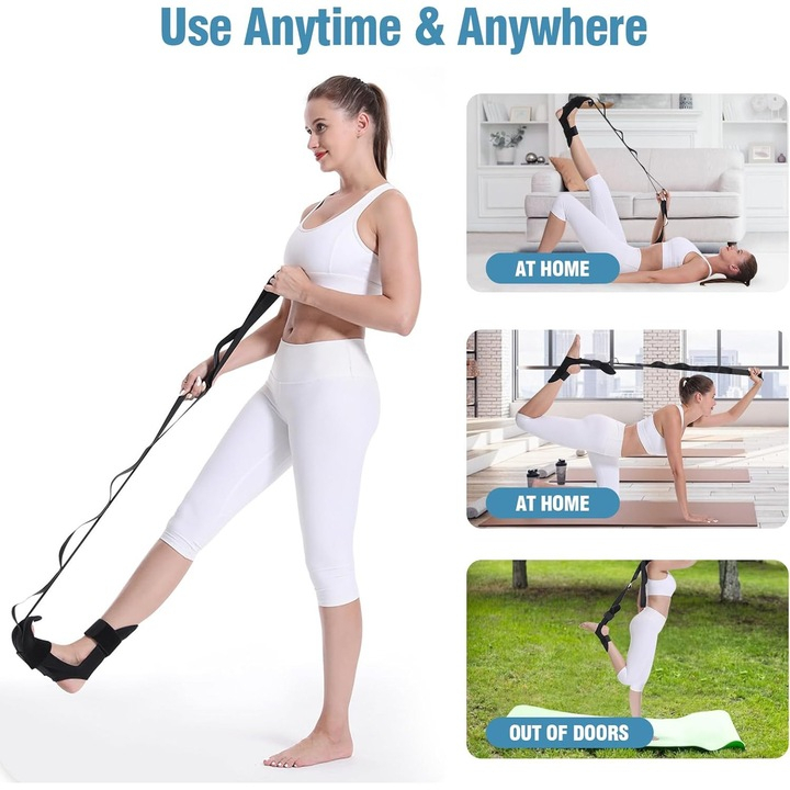 Bandă de stretching yoga 2 m, 7 segmente, material premium respirabil, design confortabil, ușor de transportat și utilizat [4]