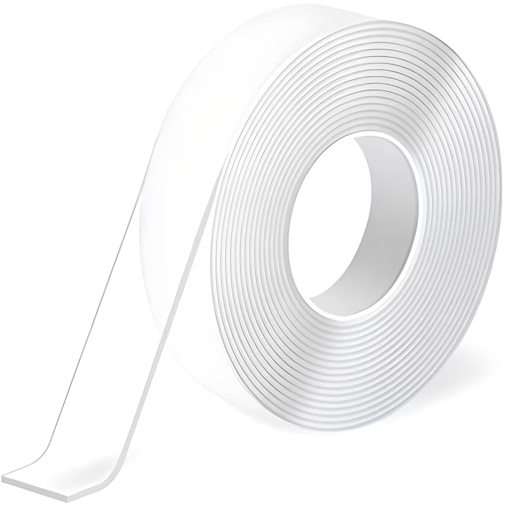 Bandă dublu adezivă reutilizabilă 3m x 5cm, material acrilic transparent, rezistentă la apă, 2 mm grosime, fixare puternică pe suprafețe netede [7]