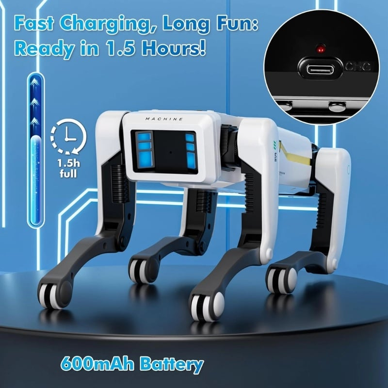 Câine Robot Inteligent iUni 8002 - 25+ Funcții Interactive, Control prin Aplicație și Telecomandă, Comenzi Vocale, Dans, Muzică, Povești și Programare [7]