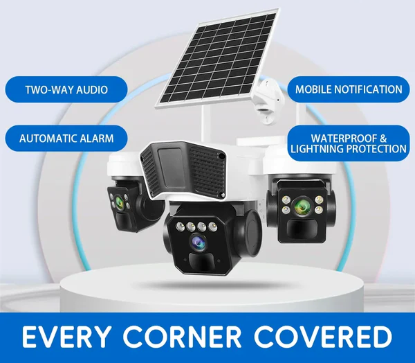 Cameră de Supraveghere 4G Triplă cu Panou Solar 10W și Baterie 16.000 mAh, Ultra HD 15MP, PTZ 355°/180°, Zoom 10x, Radar + PIR, Audio Bidirecțional, Protecție IP66 [5]