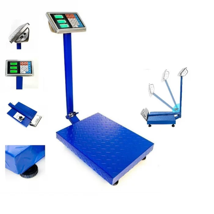 Cântar Electronic 350 kg cu Platformă Metalică și Braț Rabatabil – LCD, 220V + Baterie, 7 Prețuri Presetabile [5]