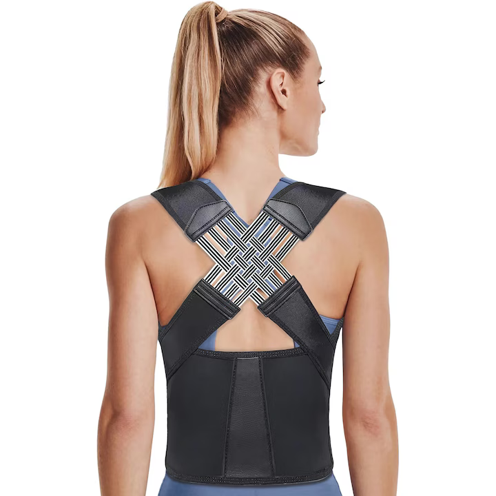 Corset Corector de Postură Medical, Suport Ortopedic pentru Spate, Mărime L, Reglabil și Confortabil pentru Uz Zilnic, Design Stabil Culoare Negru [1]