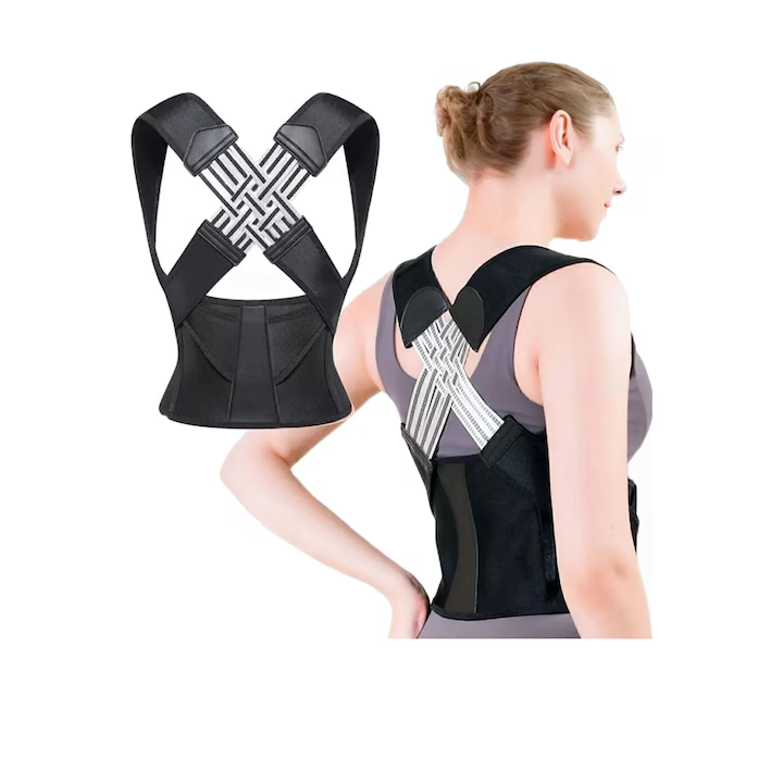 Corset Corector de Postură Medical, Suport Ortopedic pentru Spate, Mărime M, Reglabil și Confortabil pentru Uz Zilnic, Design Stabil Culoare Negru [3]