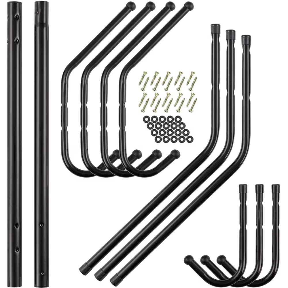 Cuier de podea tip pom, 45×175 cm, 11 cârlige, suportă până la 18 kg, cadru metalic, design compact, stabilitate pe 3 picioare, negru [2]