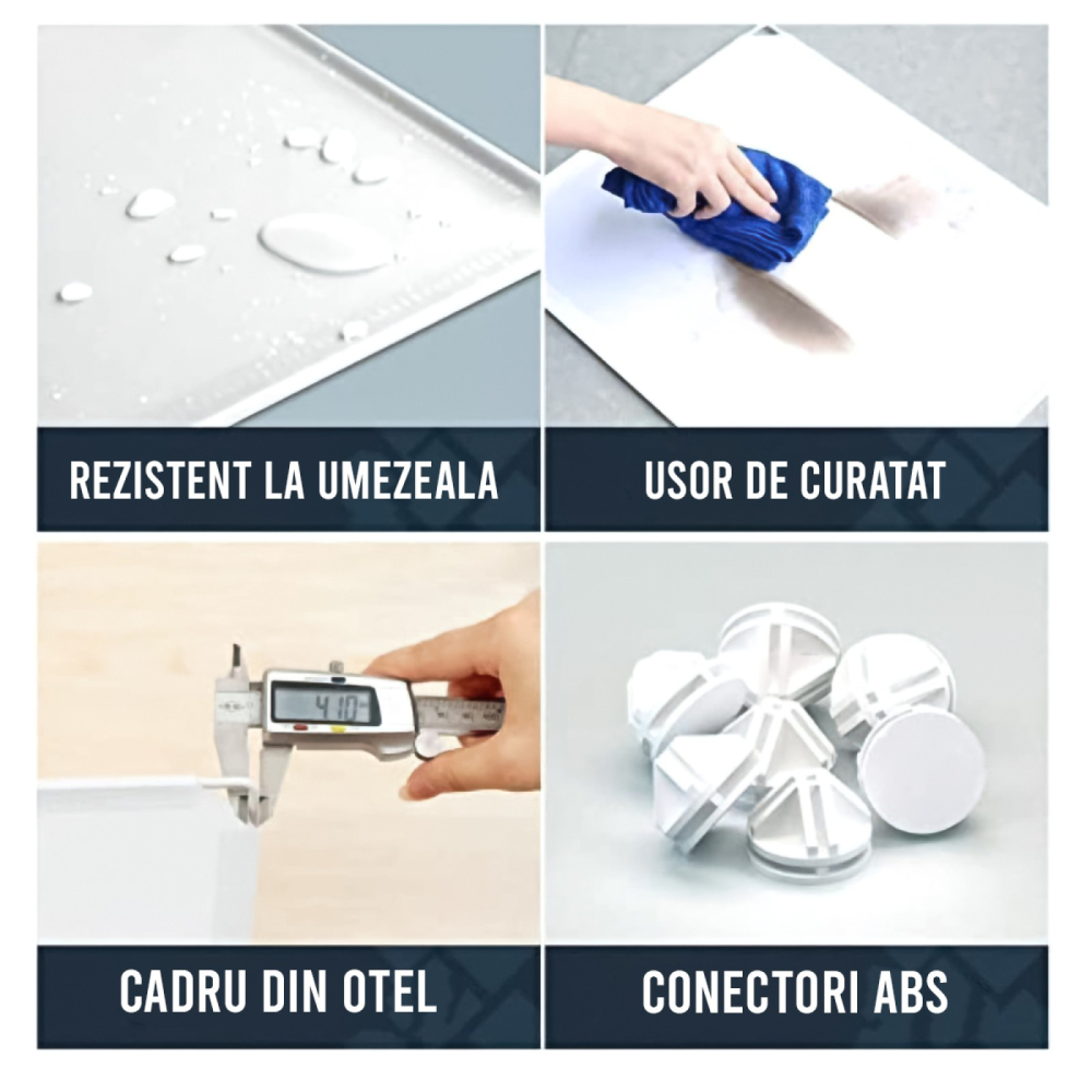 Dulap Modular 3 Uși, Alb, din Polipropilenă cu Cadru din Oțel pentru Rezistență și Stabilitate, Design Modern și Funcțional pentru Organizare Eficientă [4]