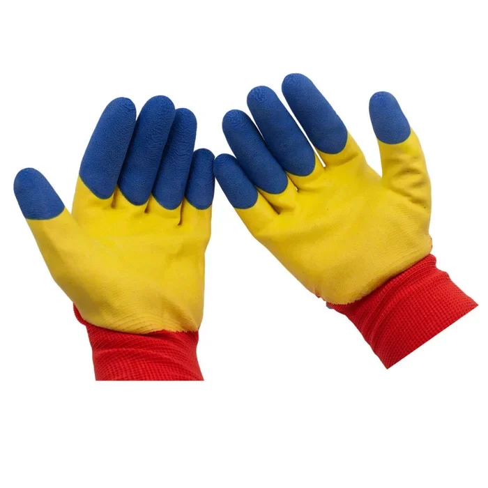 Set 2 Mănuși de protecție din tricot și latex, multicolore, cu aderență ridicată, pentru industrie, logistică și silvicultură [2]