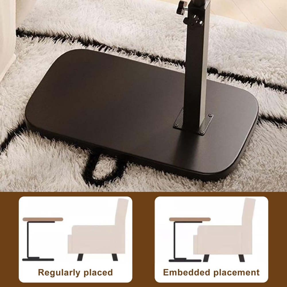 Masă tip C pentru laptop, reglabilă 45-80 cm, rotire 360°, blat pliabil 28×38 cm, structură metalică, potrivită pentru canapea și spații compacte [5]