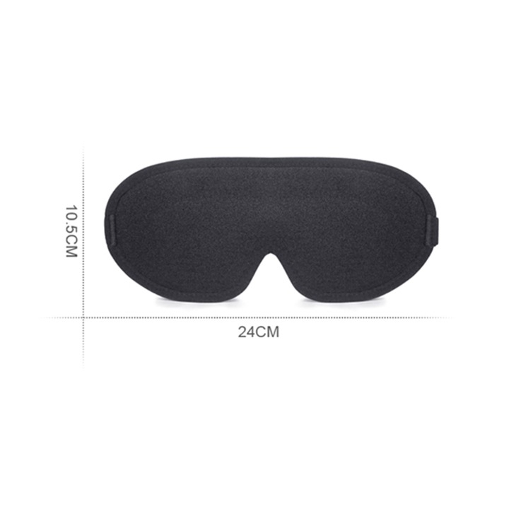 Mască de dormit ergonomică, material fin și confortabil, blocare lumină, pentru somn profund și relaxare, culoare negru [6]
