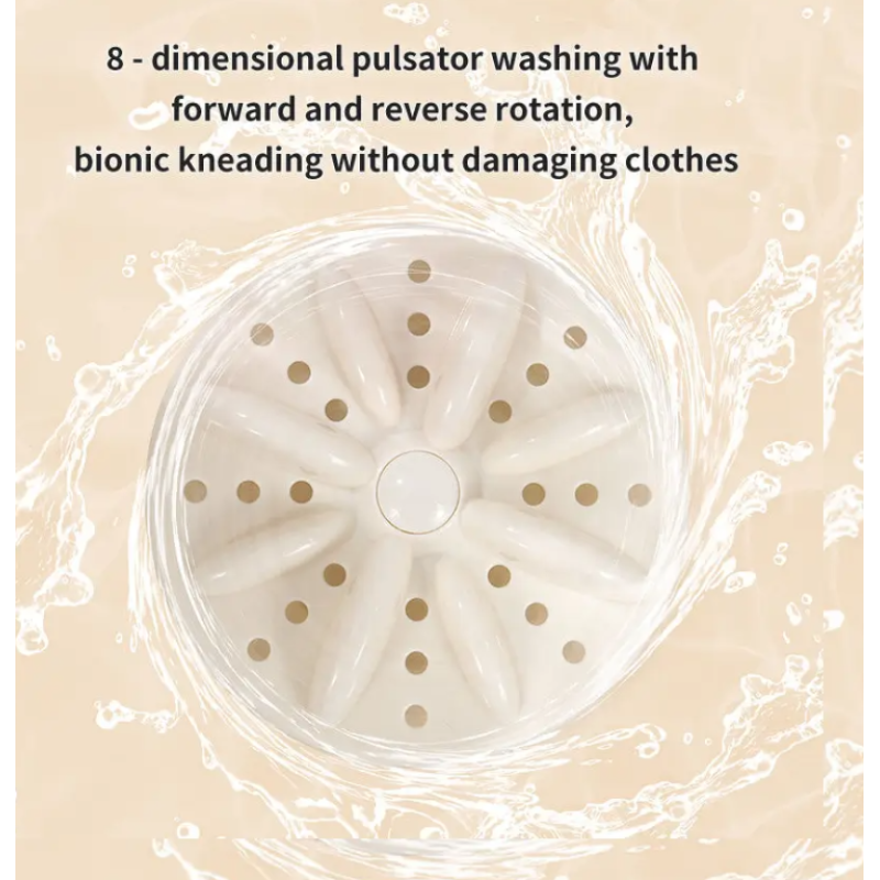 Mașină de spălat portabilă mini, cu 2 compartimente, ideală pentru șosete și lenjerie, consum redus, funcționare silențioasă, plastic, alb [4]