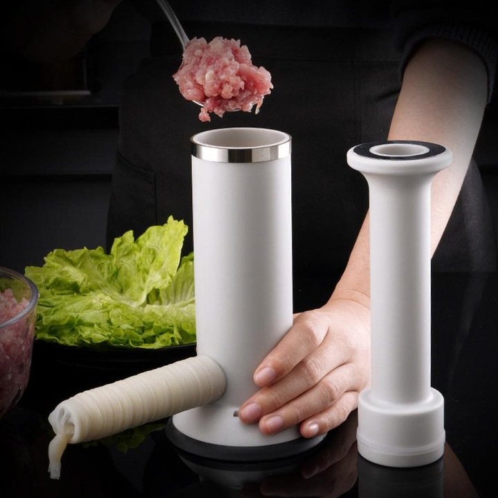 Mașină manuală pentru cârnați, model vertical compact, utilizare multifuncțională, material durabil, ușor de folosit și depozitat [2]