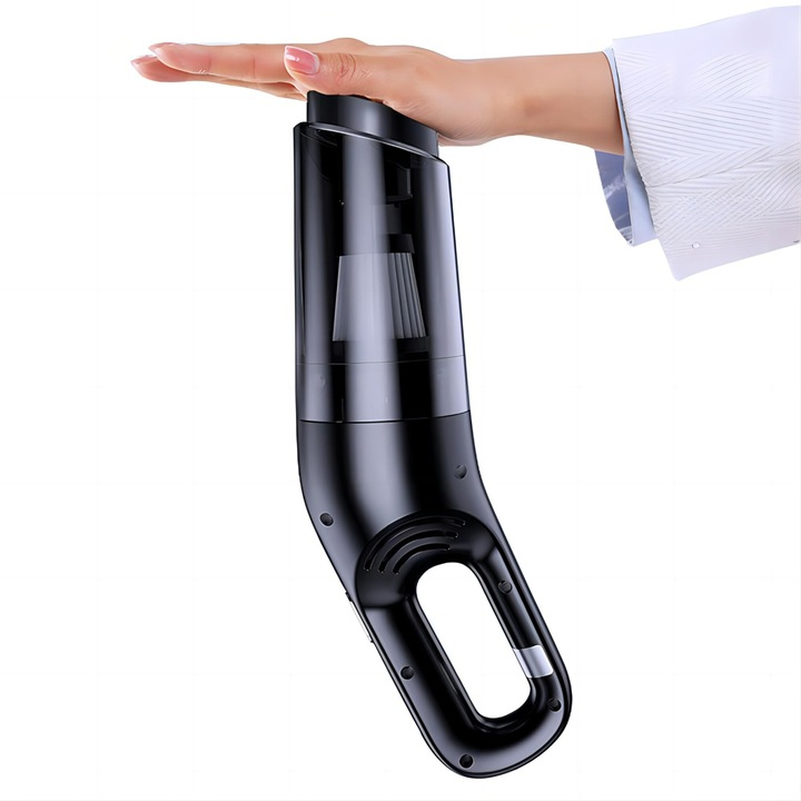 Mini aspirator fără fir 2 în 1, 120 W, capacitate colectare 0.35 L, pentru mașină și locuință, autonomie până la 25 min, încărcare USB, negru [10]