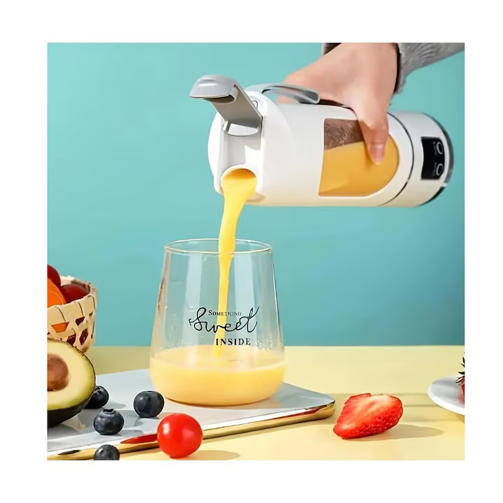 Mini Blender Electric Portabil 450 ml, 12 Lame din Oțel, Viteză 15.000–22.000 rpm, Baterie Reîncărcabilă, Design Multifuncțional pentru Smoothie-uri și Sucuri [10]