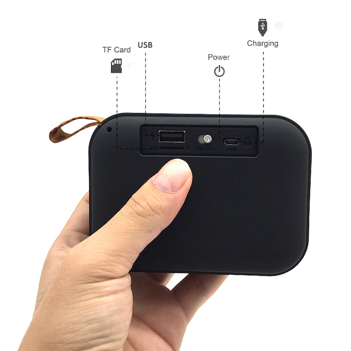 Mini boxă portabilă Sport 3W, Bluetooth 4.2, FM și slot card memorie, USB, acumulator 300 mAh, culoare neagră [5]