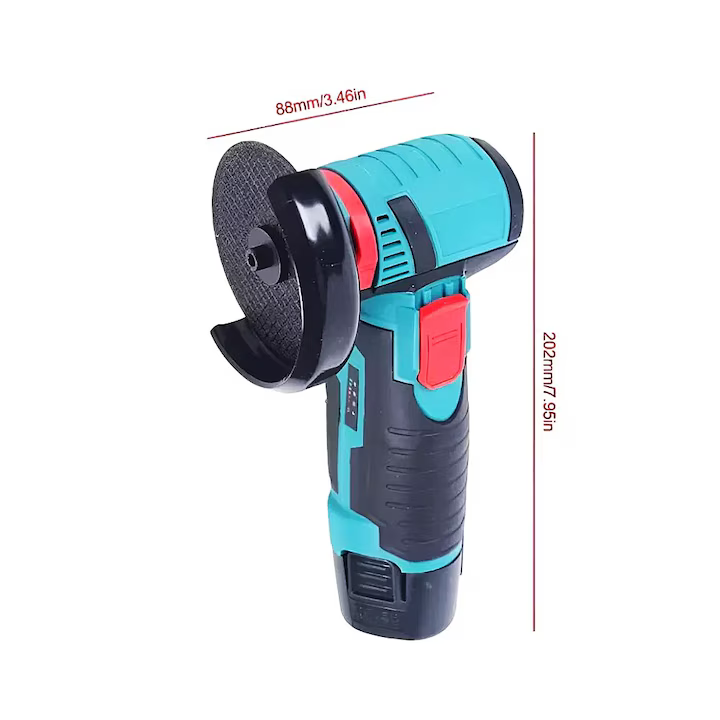 Mini polizor unghiular portabil 48V 2Ah, 19.500 RPM, 5 discuri de tăiere incluse, 2 acumulatori [5]