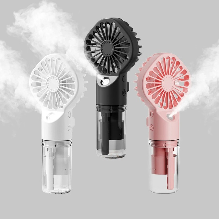 Mini ventilator USB portabil, 4 trepte de viteză, baterie 1200 mAh, 2.5W, din ABS, design compact 16×7×4 cm [5]