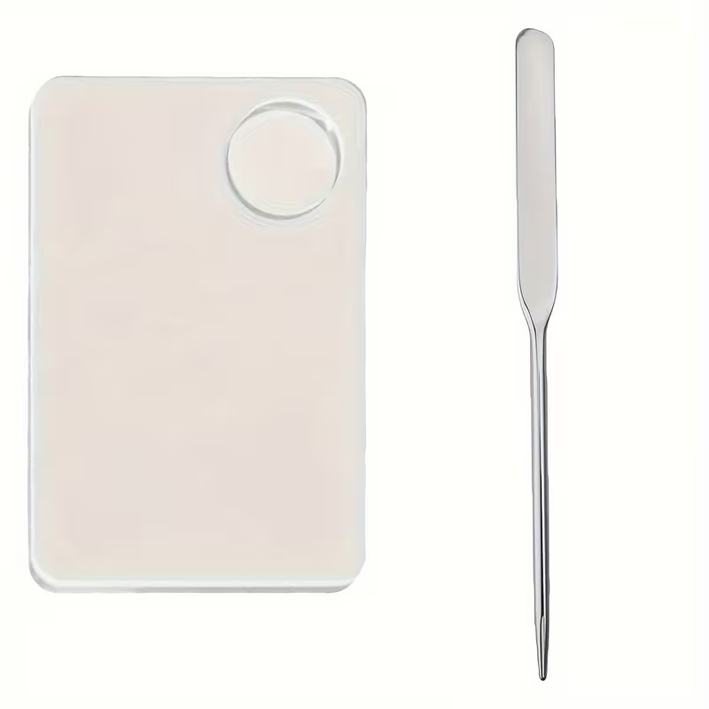Paletă cosmetică acrilică 10×10×1 cm, ideală pentru amestecarea fondului de ten, fardurilor și cremelor, din ABS [4]