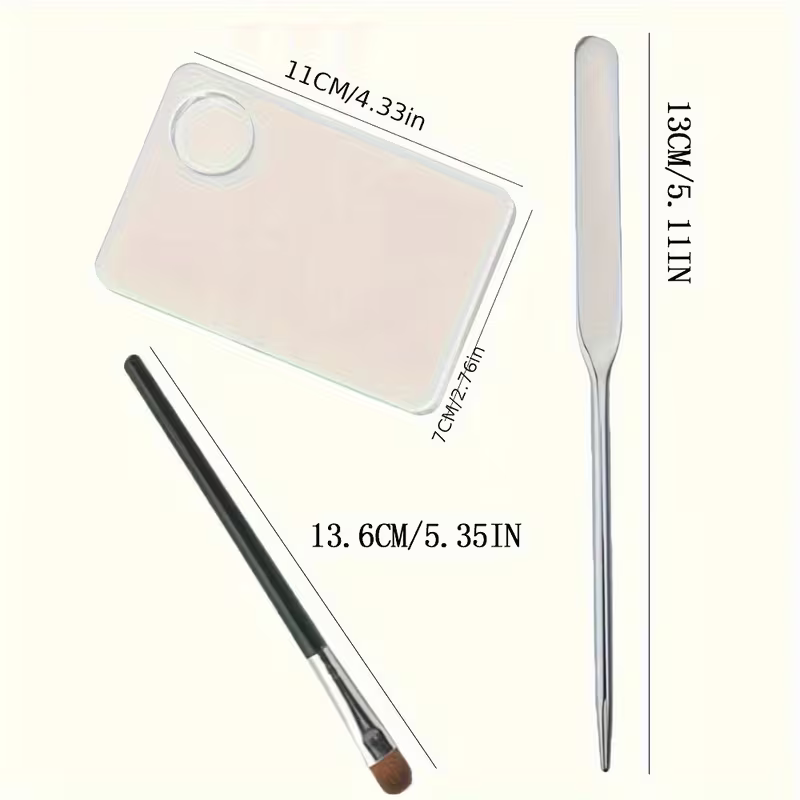 Paletă cosmetică acrilică 10×10×1 cm, ideală pentru amestecarea fondului de ten, fardurilor și cremelor, din ABS [2]