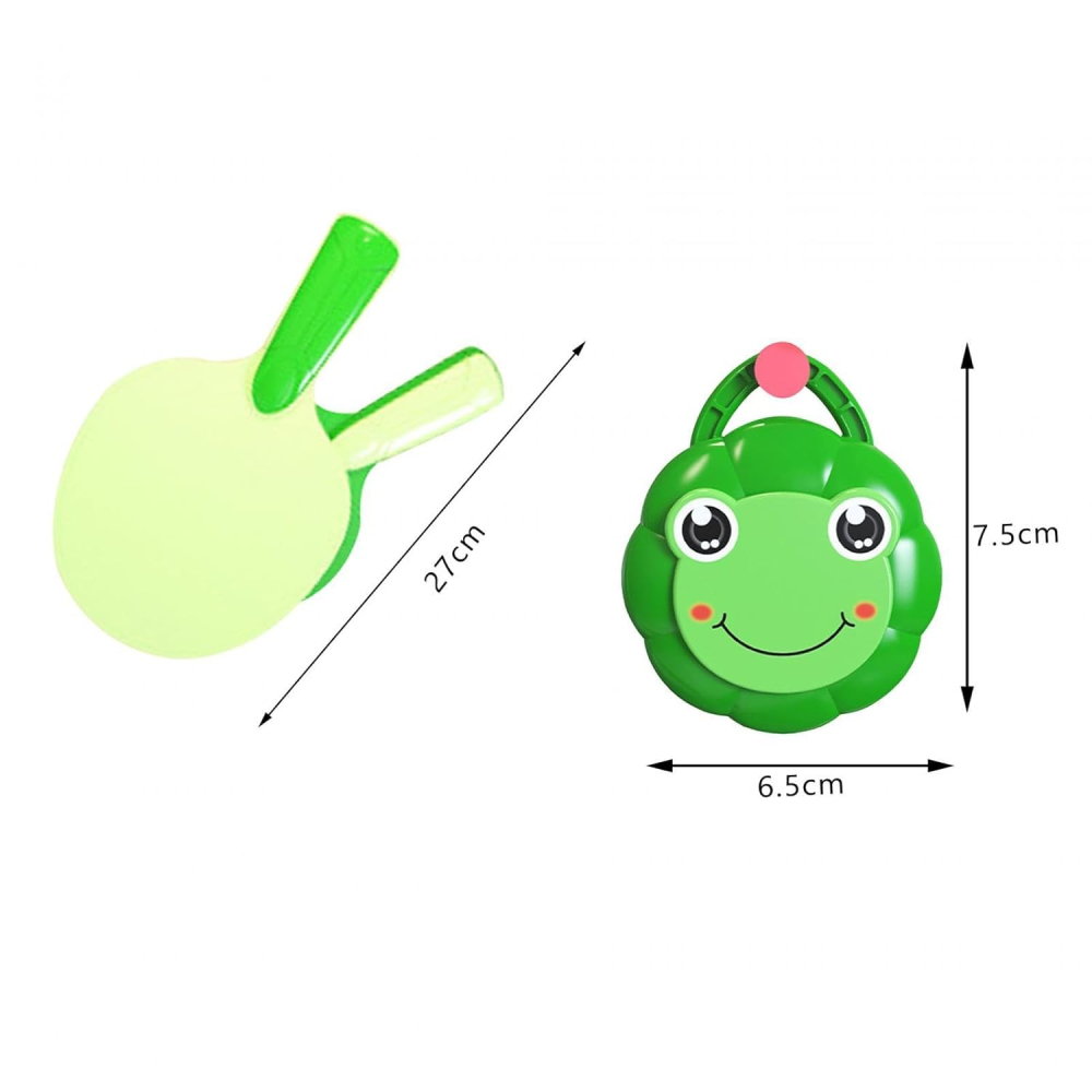 Palete tenis copii cu design broască și leu, set portabil pentru activități indoor, material ecologic, dimensiuni 7×7×13 cm [4]