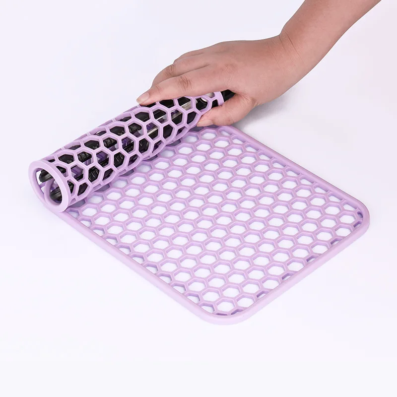 Protecție termică pentru placă de păr, din silicon, design rectangular flexibil, rezistentă la căldură, stil modern [3]