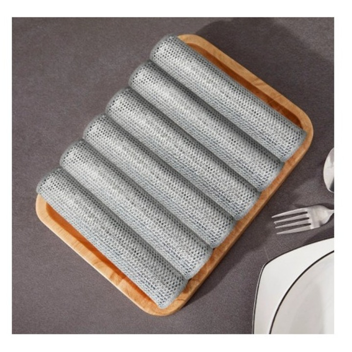 Set 10 lavete din microfibră metalică 20×20 cm, anti-zgârieturi, durabile și reutilizabile, ideale pentru curățare bucătărie [7]