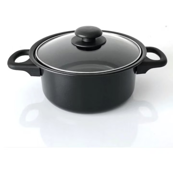 Set 13 Piese Oale și Tigaie Antiaderente, Culoare Negru, Strat Antiaderent Rezistent, Accesorii din Silicon Alimentar Rezistent la Căldură, Ideal pentru Bucătărie Casnică și Profesională [2]