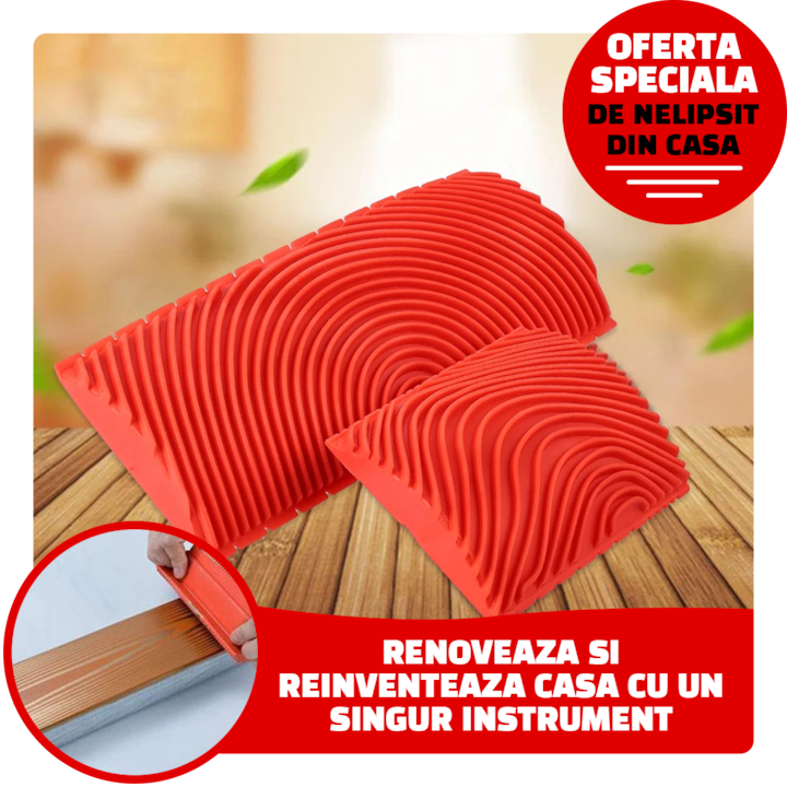 Set 2 aplicatoare vopsea efect lemn, textură realistă fibră lemn, pentru pereți și mobilier, utilizare ușoară, interior și exterior [4]