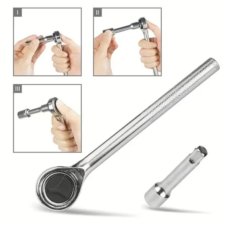 Set Chei cu Clichet 40 Bucăți, Oțel Carbon de Înaltă Calitate, Finisaj Argintiu Rezistent și Durabil, Mecanism Precise pentru Lucrări Diverse, Ușor de Transportat și Depozitat [5]