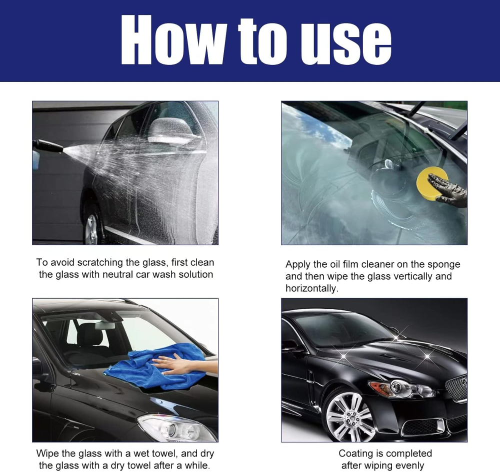 Soluție curățare parbriz auto, elimină pete și zgârieturi fine, efect anti-ploaie și anti-aburire, pentru suprafețe din sticlă [3]