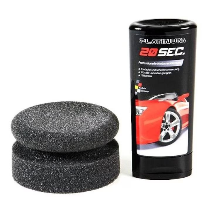 Soluție Profesională pentru Îndepărtarea Zgârieturilor Auto, Efect Vizibil în 20 Secunde, Compatibilă cu Toate Tipurile de Vopsea, Aplicare Ușoară, Include Burete Aplicator [2]