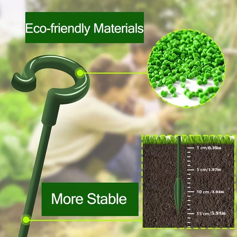 Stâlp de susținere pentru plante, țăruș verde din plastic, pentru îndreptarea tulpinii, suport pentru flori în ghiveci [2]