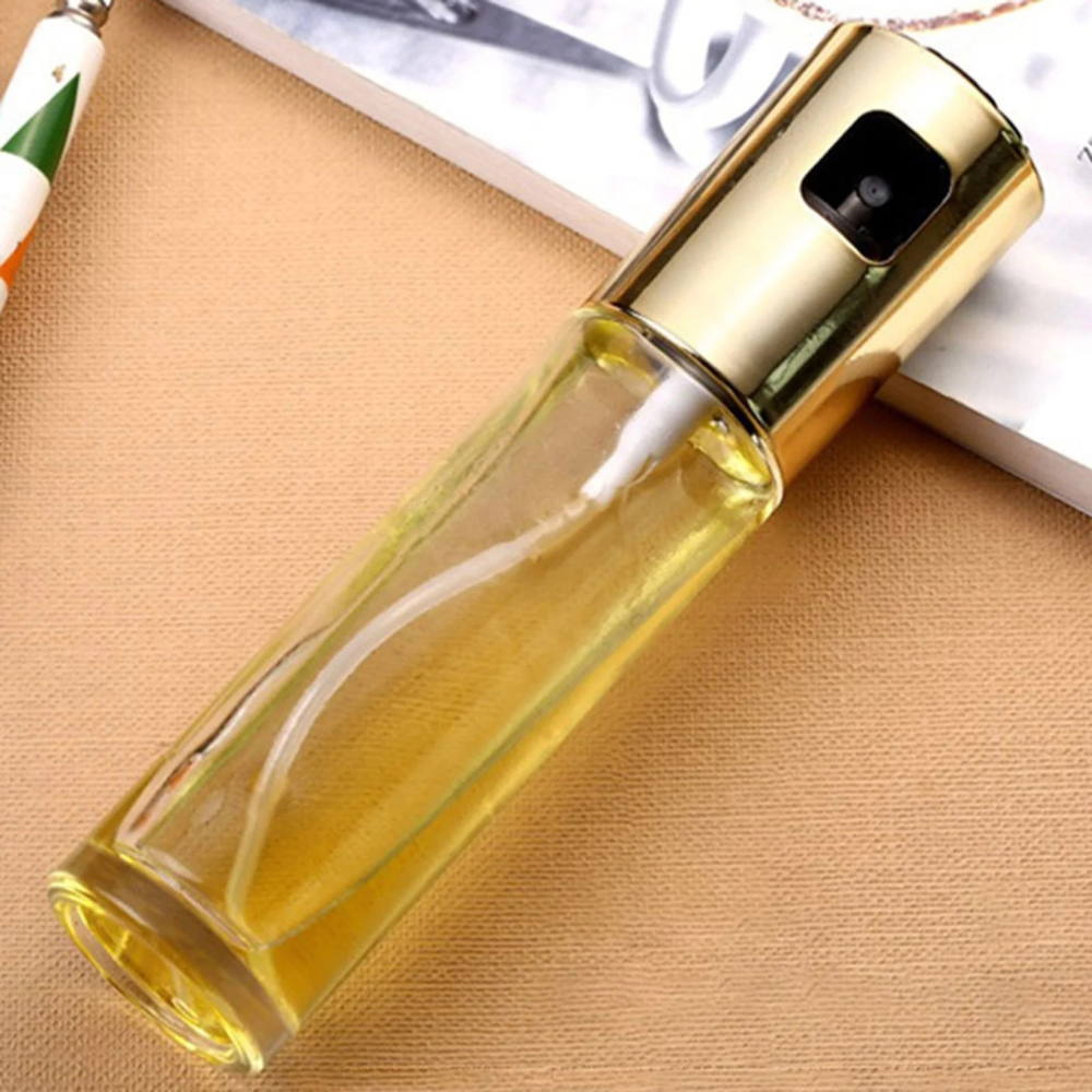 Sticlă Pulverizatoare pentru Ulei - 19 × 4,5 × 4,5 cm, Sticlă Transparentă și Oțel Inoxidabil, Pulverizare Uniformă, Recipient Multifuncțional pentru Ulei și Condimente [4]