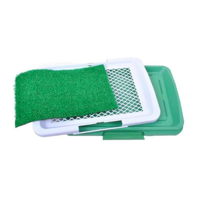 Toaletă animale cu gazon artificial, 3 straturi, ușor de întreținut, dimensiuni 47×34×5 cm, pentru uz interior sau terasă [4]