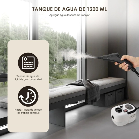 Aparat de Curățat cu Abur de Înaltă Presiune - 2500W, 3 Bari, 105°C, Rezervor 900 ml, Încălzire Rapidă, Furtun 2,2 m [2]