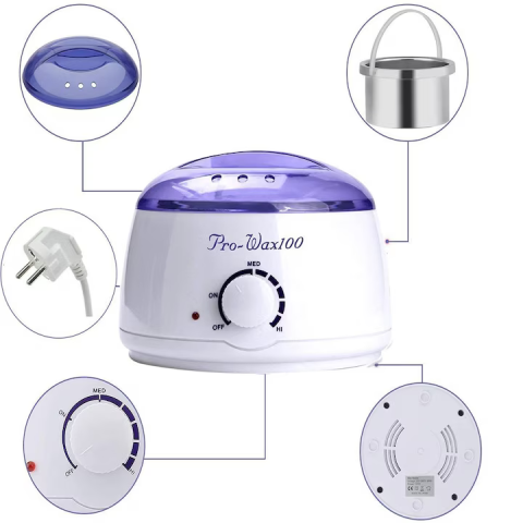 Aparat încălzire ceară 100W, vas 400 ml cu termostat ajustabil, utilizare profesională și acasă, capac rezistent la căldură, 220-240V [5]