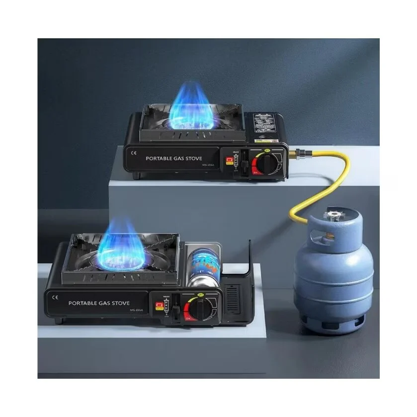 Aragaz portabil pentru camping 2.5 kW, cu aprindere automată, alimentare gaz, un arzător, control mecanic, compact 34×26×9 cm [2]