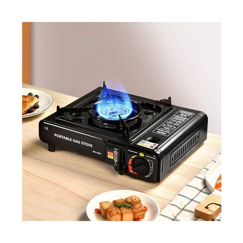 Aragaz portabil pentru camping 2.5 kW, cu aprindere automată, alimentare gaz, un arzător, control mecanic, compact 34×26×9 cm [0]