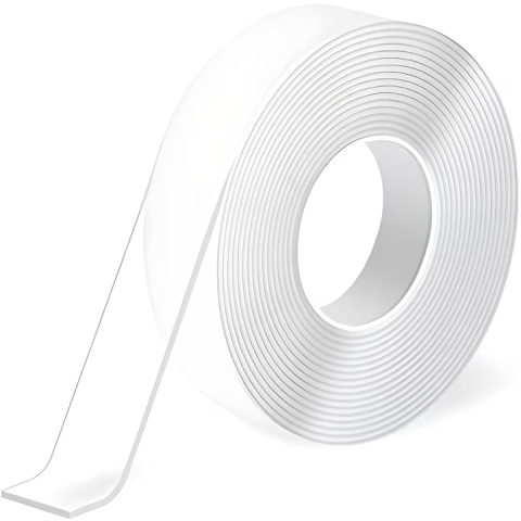 Bandă dublu adezivă reutilizabilă 3m x 5cm, material acrilic transparent, rezistentă la apă, 2 mm grosime, fixare puternică pe suprafețe netede [6]