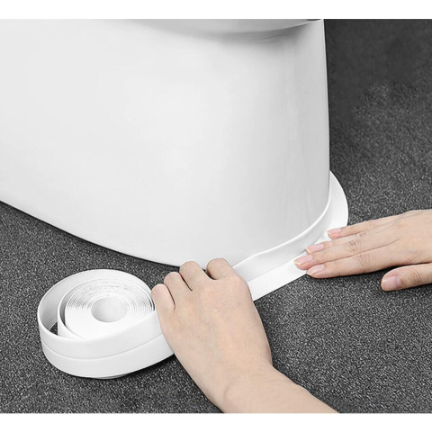 Bandă etanșare autoadezivă PVC 3.2 m x 3.8 cm, impermeabilă și flexibilă, ideală pentru chiuvete, dușuri și căzi, culoare alb [4]