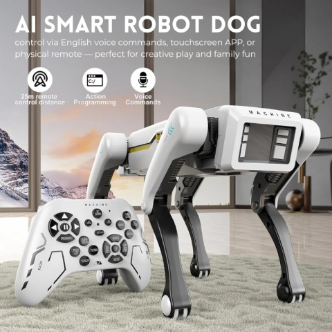 Câine Robot Inteligent iUni 8002 - 25+ Funcții Interactive, Control prin Aplicație și Telecomandă, Comenzi Vocale, Dans, Muzică, Povești și Programare [7]