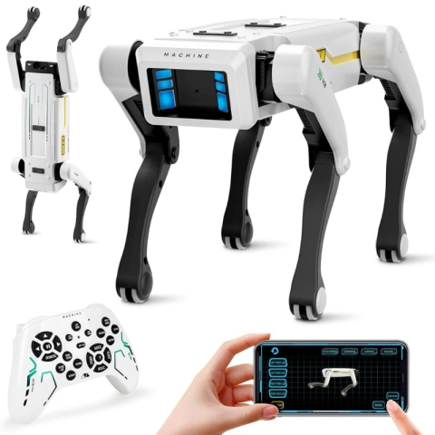 Casa si Bucatarie - Câine Robot Inteligent iUni 8002 - 25+ Funcții Interactive, Control prin Aplicație și Telecomandă, Comenzi Vocale, Dans, Muzică, Povești și Programare