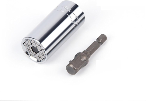 Cheie tubulară universală 7-19 mm, cap tip soclu cu design fagure, din oțel crom-vanadiu, potrivită pentru utilizare auto și casnică [1]