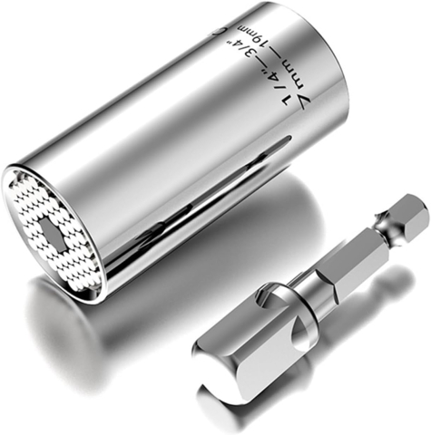 Scule Electrice si Unelte - Cheie tubulară universală 7-19 mm, cap tip soclu cu design fagure, din oțel crom-vanadiu, potrivită pentru utilizare auto și casnică