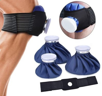 Produse medicale - Compresă reutilizabilă cald/rece cu bandaj, pentru genunchi, gleznă, umăr și gât, ideală pentru reducerea durerii