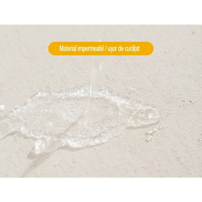 Cutie de Depozitare Pliabilă cu Fereastră și Fermoar Dublu, 66 L, Textil Premium Impermeabil, Cadru Metalic, 50×40×33 cm, Bej [4]