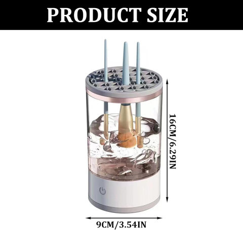 Dispozitiv curățare pensule machiaj cu ultrasunete, spălare și uscare rapidă, alimentare USB, portabil, compatibil universal, alb [1]