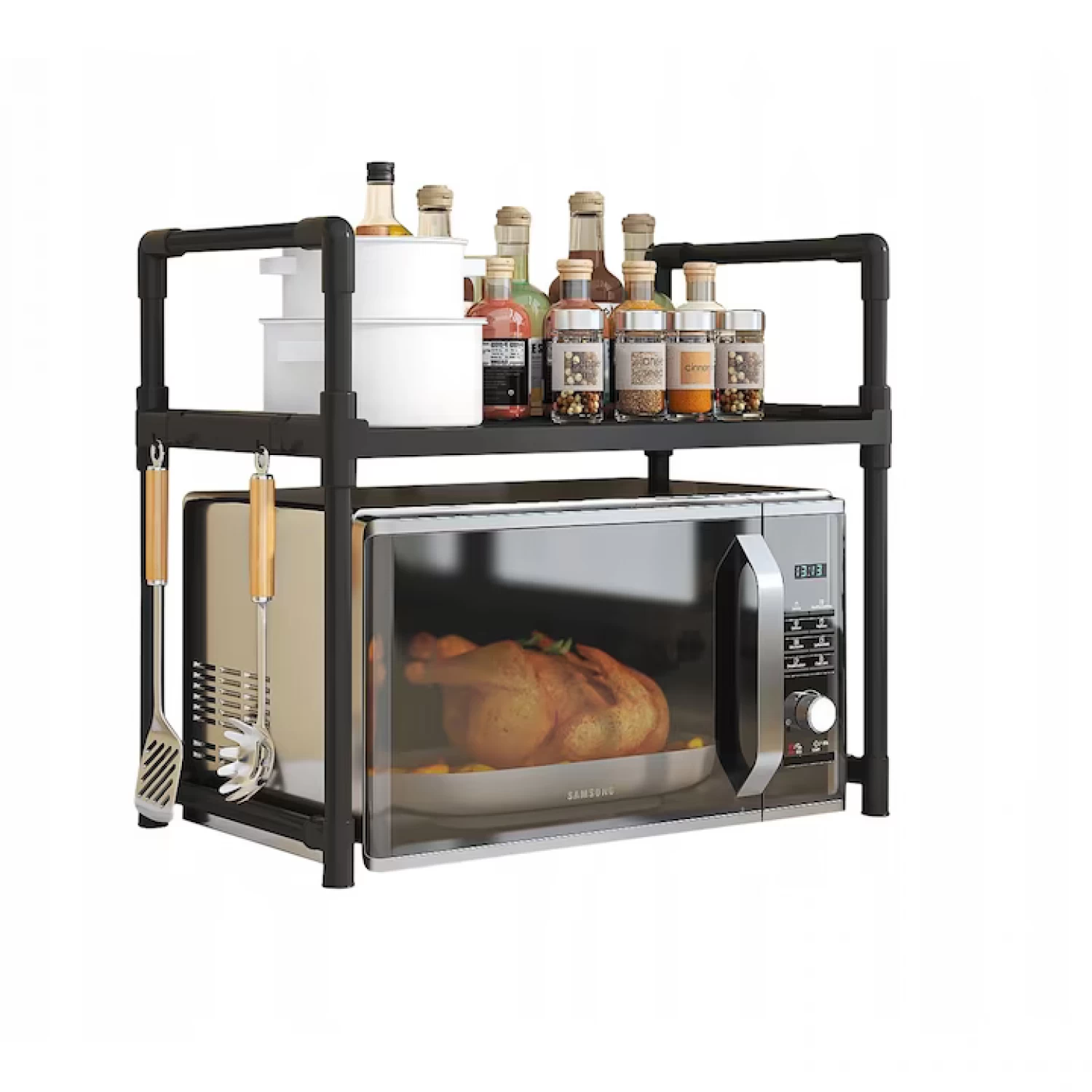 Rafturi, Organizatoare si Suporturi - https://www.maxtop.ro/continut/produse/468/1500/etajera-pentru-cuptor-cu-microunde-organizator-din-plastic-durabil-49x48x32-cm-culoare-neagra_3175.webp